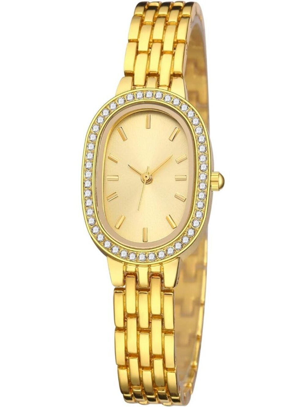 Women's All Gold Quartz Bracelet Solid Reloj Para Mujer Small Dainty Wrist Watch